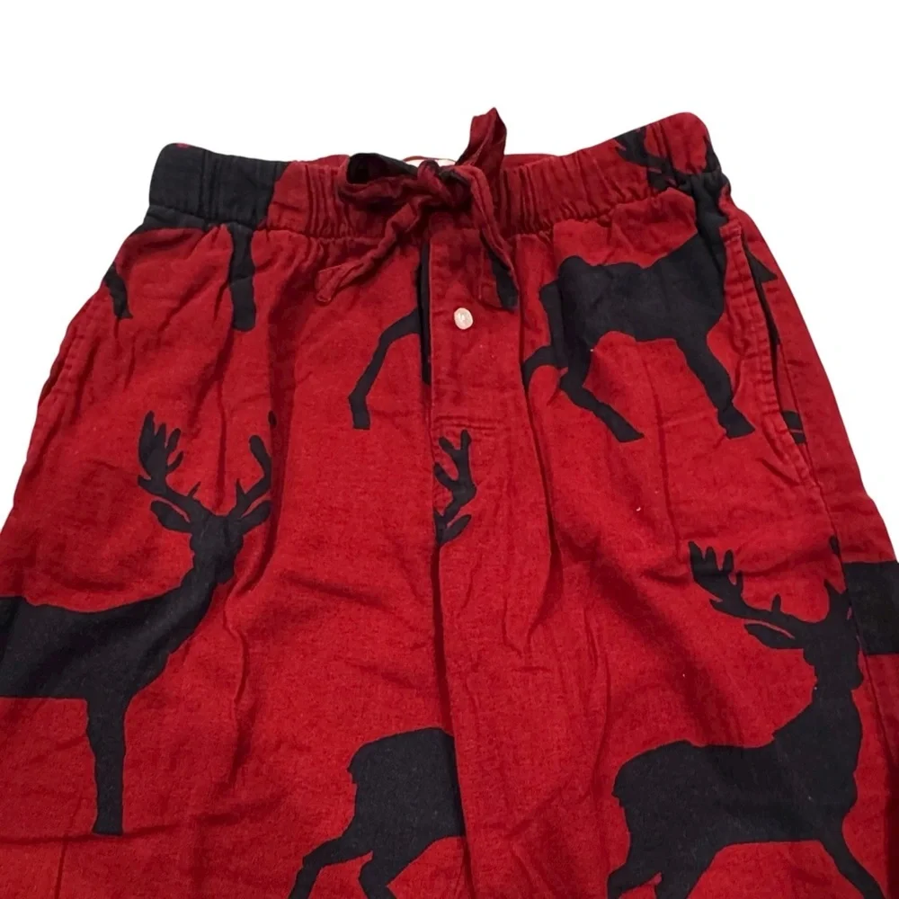 Old Navy Christmas Buck Cotton Flannel Pajama Pants w/Pockets Button Fly